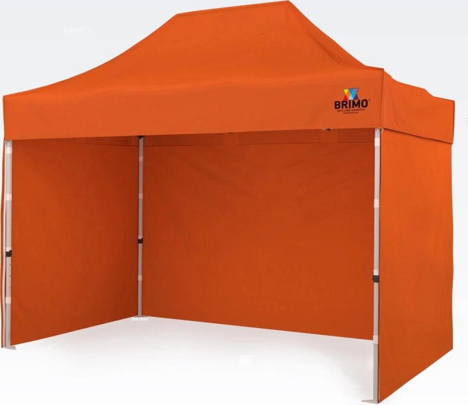 BRIMO Nůžkový stan 2x3m - s 3 stěnami - Oranžová S. Alu