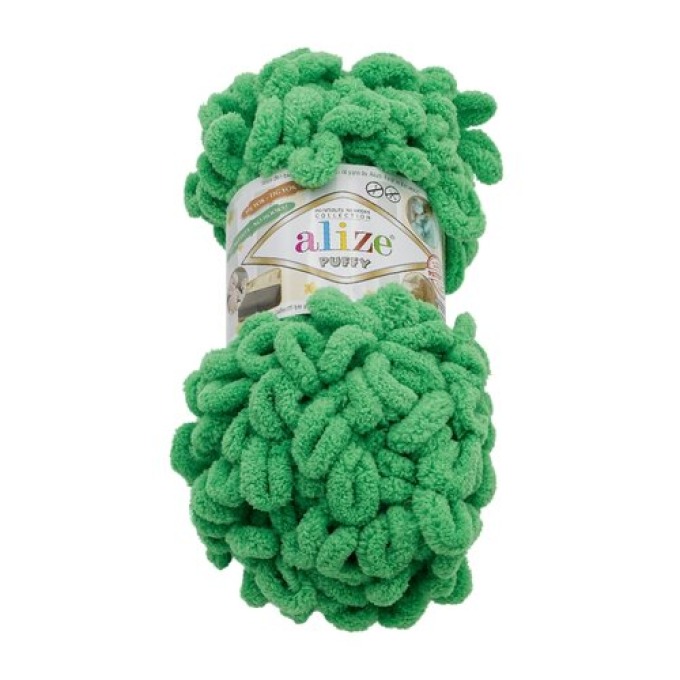 Příze PUFFY zelená, 100 g / 9 m