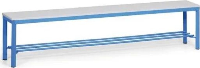 Šatní lavice s botníkem, sedák - lamino, délka 2000 mm, modrá