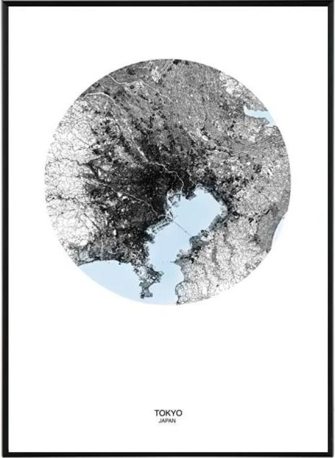 Tokyo map - 50x70 cm Obraz