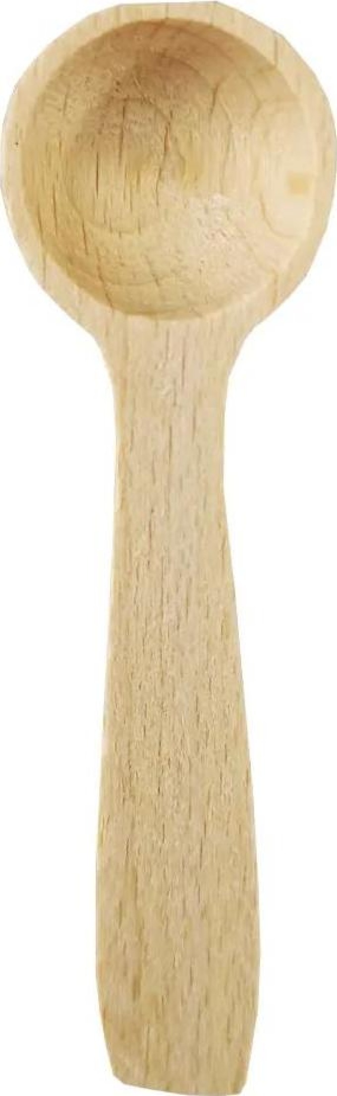 Malá dřevěná lžička vyrobená z masivního bukového dřeva, délka 7,5 cm, vhodná pro nabírání soli nebo koření