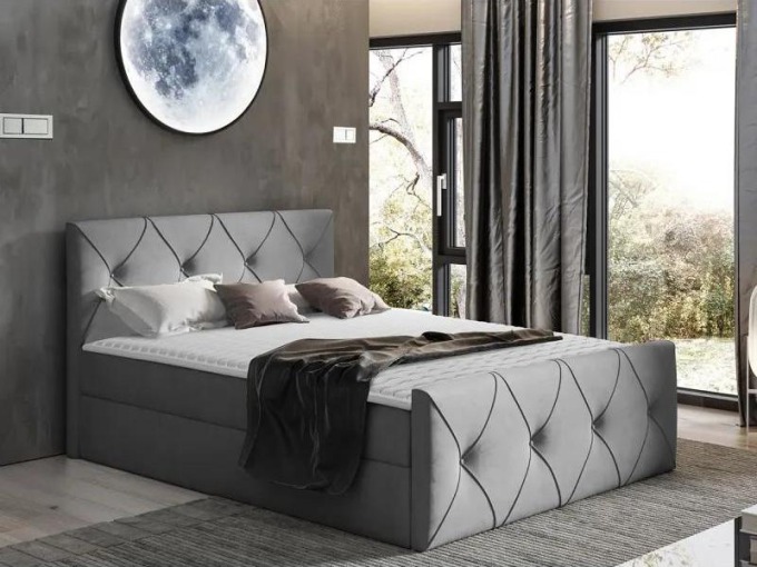 Kontinentální postel Xirious Lux, Rozměr postele: 200x200, Barva:: Mono 244