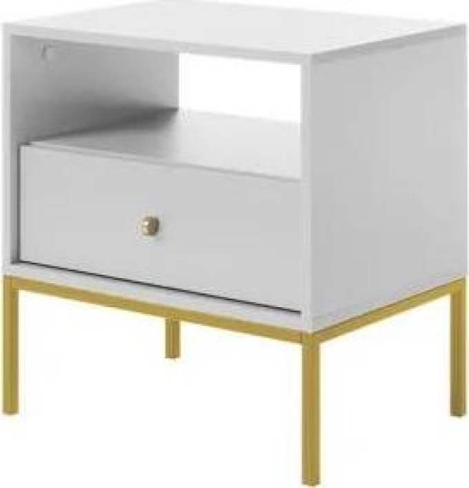 Noční stolek Tonkor Gold TS54, Barva: bílá