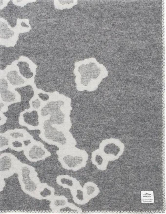 Vlněná deka Saimaannorppa 130x180, šedo-bílá