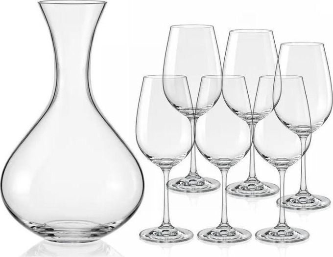 Crystalex - Bohemia Crystal Set na víno Viola 1.500 ml, 1+6 ks