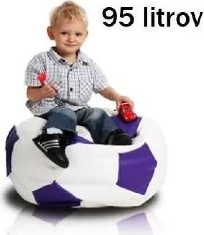 Sedací vak malá bílofialová fotbalový míč