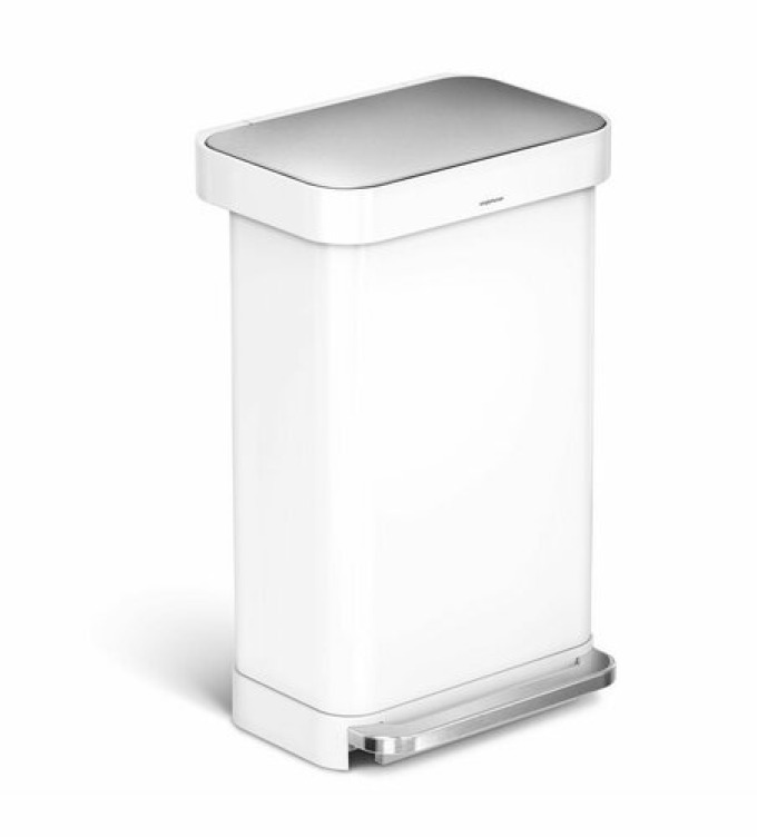 Simplehuman Pedálový odpadkový koš 45 l, bílá