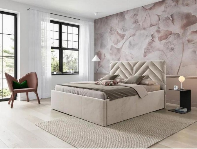 Čalouněná postel s úložným prostorem Mangalori, Rozměr postele: 180x200, Potah: Fresh 01