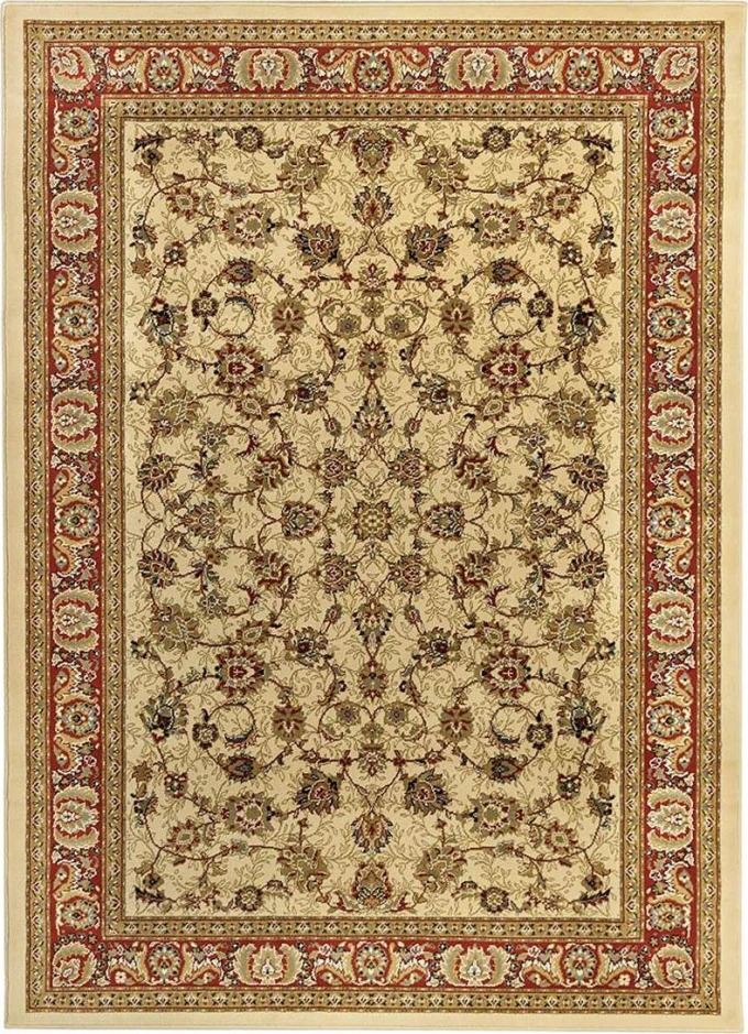 Klasický kusový koberec KENDRA s orientálními vzory a důmyslnými detaily, béžová, vícebarevná, 67 x 120 cm