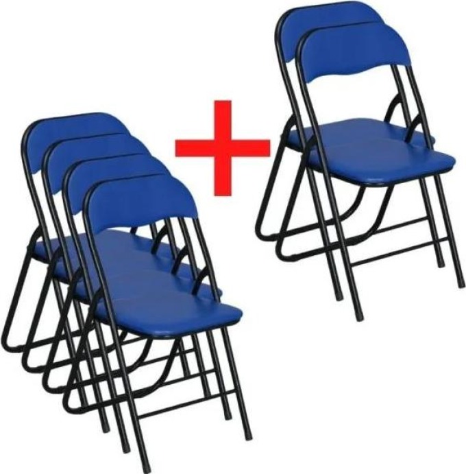 Skládací konferenční židle BRIEFING 4+2 ZDARMA, modrá