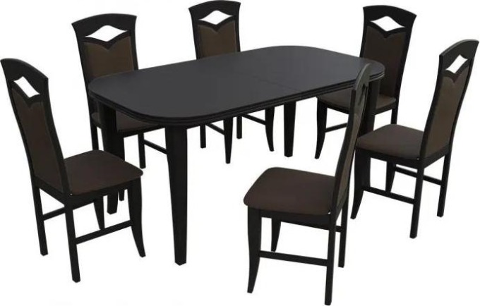Jídelní set pro 6 osob - RK004, Barva dřeva: wenge, Potah: Casablanca 2308