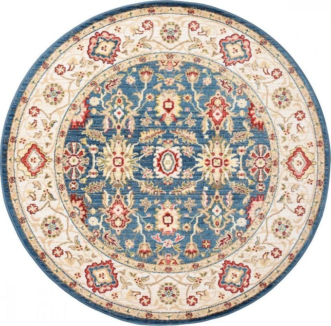 Kusový koberec Baron modrý kruh 100x100cm