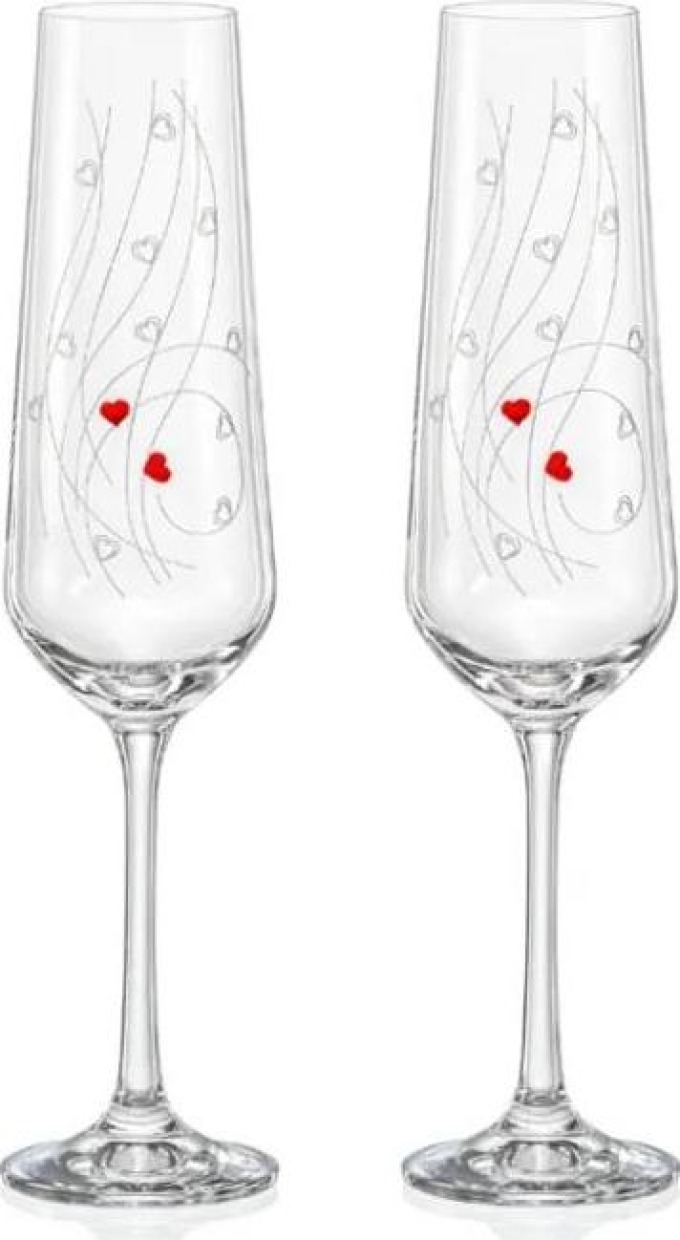Crystalex sklenice na šampaňské Sparkly Love 200 ml 2KS