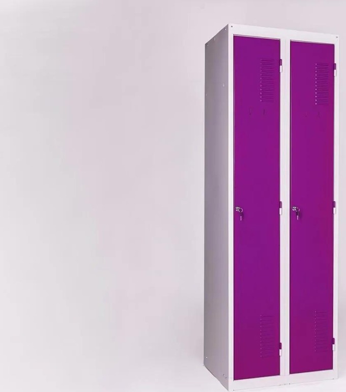 Dvoudílná šatní skříň kovová SS2 Barva: Fialová