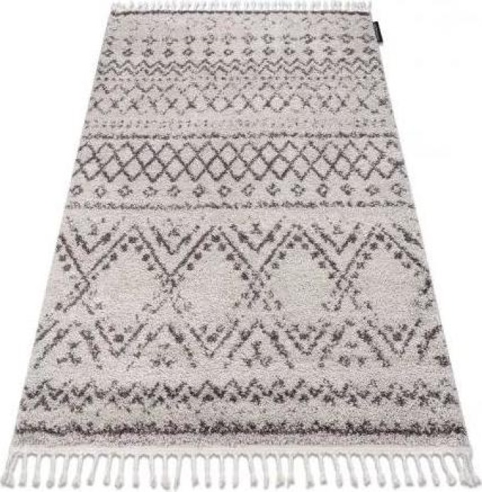 koberec BERGER RABAT GO526, krémovo hnědý střapce, Bergerský, Mar velikost 140x190 cm | krásné koberce cz