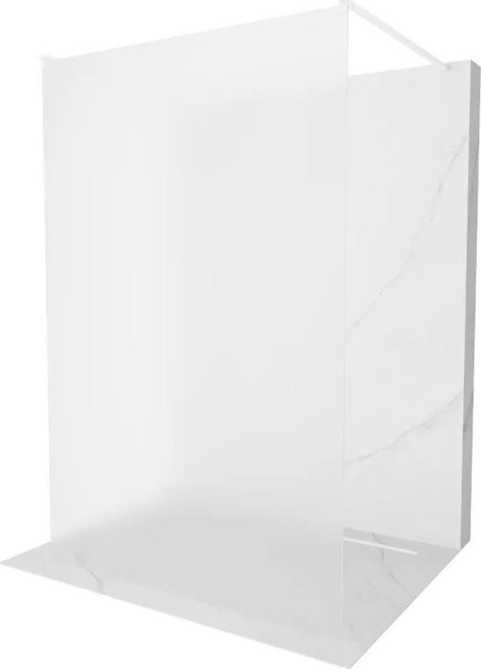 Mexen Kioto volně stojící sprchová zástěna 100 x 200 cm, Vzor jinovatky 8 mm, Bílá - 800-100-002-20-30