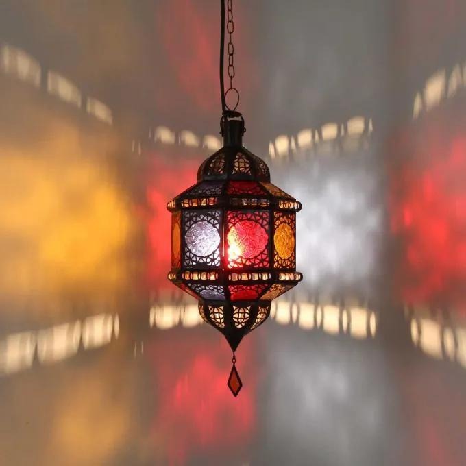 Orientální závěsná lampa s více světly a vzorem Trombia