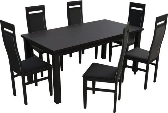 Jídelní set pro 6 osob - RK024, Barva dřeva: wenge, Potah: ekokůže Soft 011