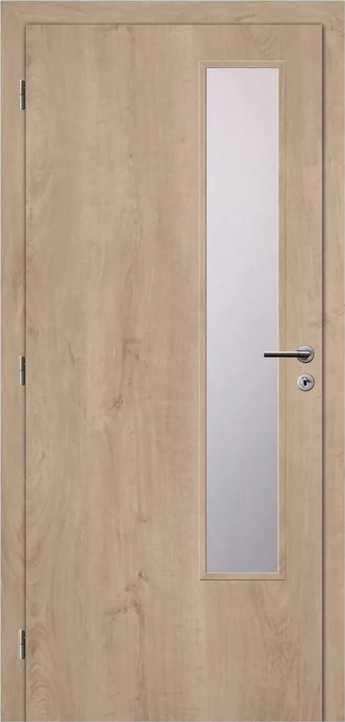 Solodoor Interiérové dveře L2 sklo, 70 L, 750 × 1985 mm, fólie, levé, dub Western, prosklené