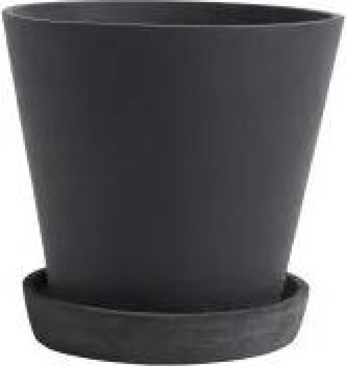 Květináč Flowerpot s podmiskou Black L HAY