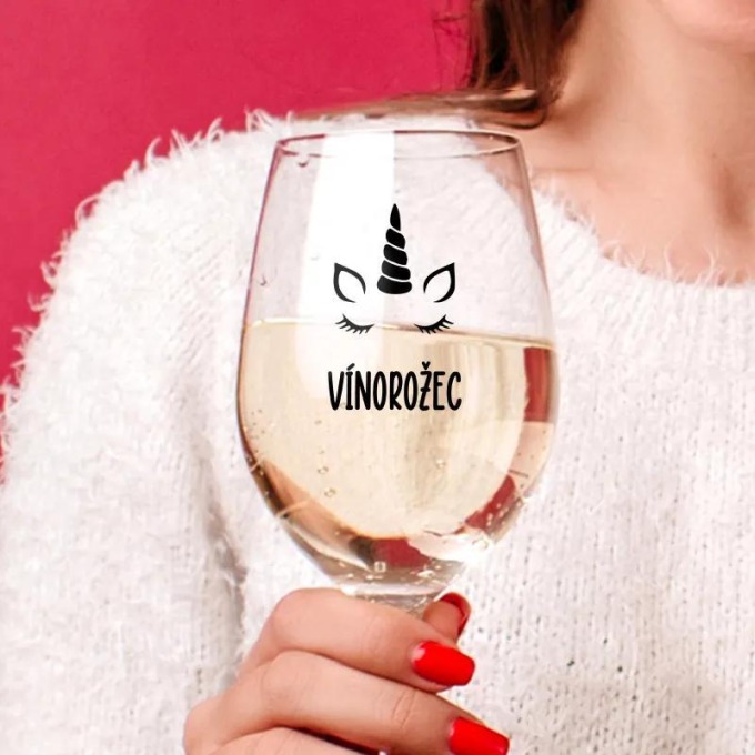 Sklenice na víno 450ml - Vínorožec: Vtipná a praktická sklenice na víno, která pobaví i potěší milovníky vína