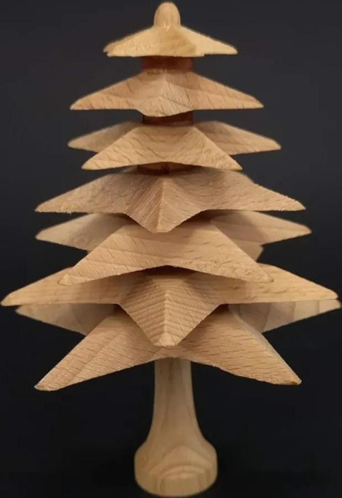 AMADEA Dřevěný 3D strom z masivu skládaný 12 cm