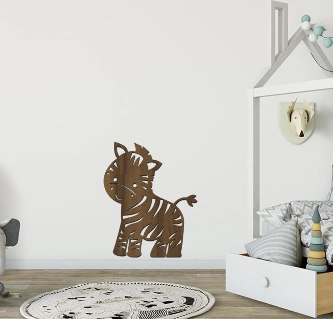 dřevo života Dřevěná dekorace ZEBRA Barevný vzor: Ořech, Rozměry (cm): 49x60