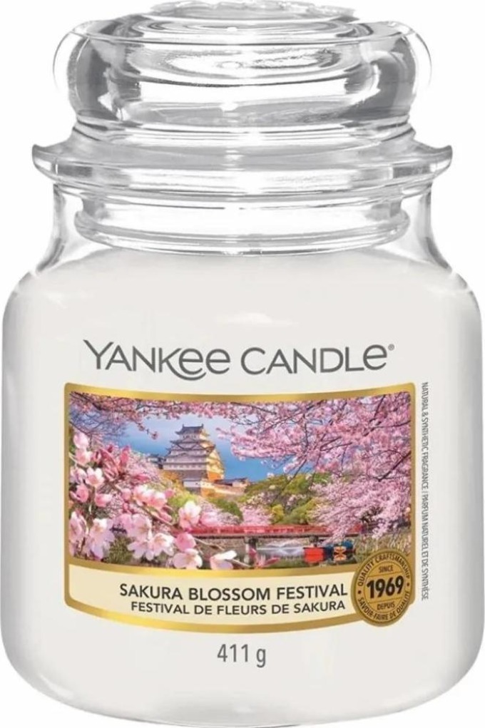 Yankee Candle vonná svíčka Classic ve skle střední Sakura Blossom Festival