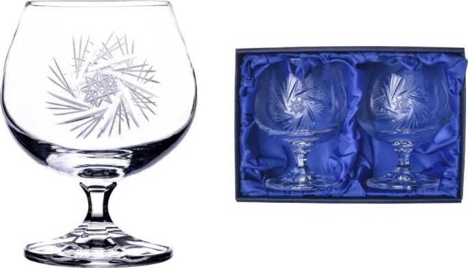 Onte Crystal Bohemia Crystal ručně broušené sklenice na brandy a koňak Větrník 250 ml 2KS