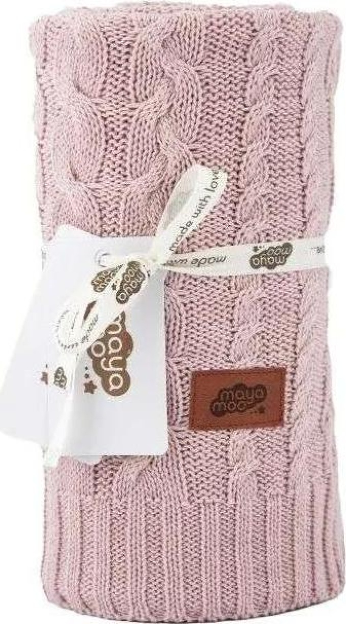 DETEXPOL Pletená bavlněná deka do kočárku růžová Bavlna, 80/100 cm