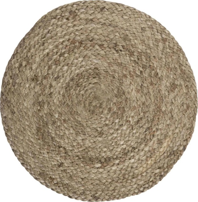 IB LAURSEN Kulaté prostírání Dark Natural Jute, přírodní barva