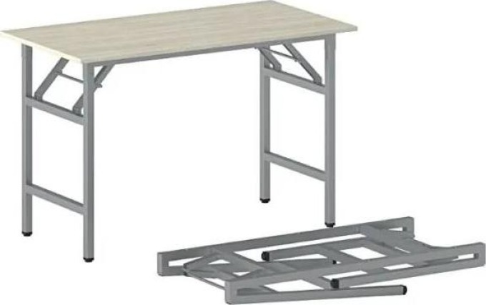 Konferenční stůl FAST READY se stříbrnošedou podnoží 1200 x 600 x 750 mm, dub přírodní