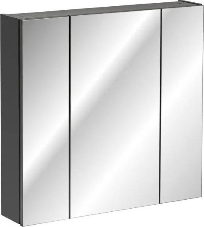 COMAD Závěsná skříňka se zrcadlem - MONAKO 841 grey, šířka 80 cm, šedá