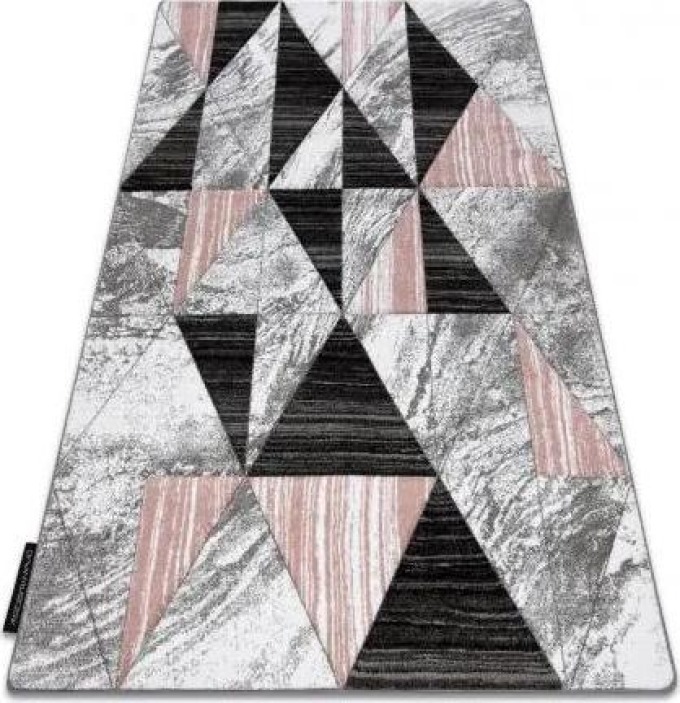 koberec ALTER Nano trojúhelníky růžový velikost 280x370 cm | krásné koberce cz
