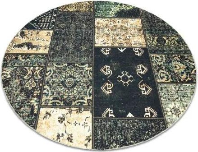 koberec ANTIKA ancient olive kulatý, moderní patchwork, řecký omy velikost kruh 200 cm | krásné koberce cz