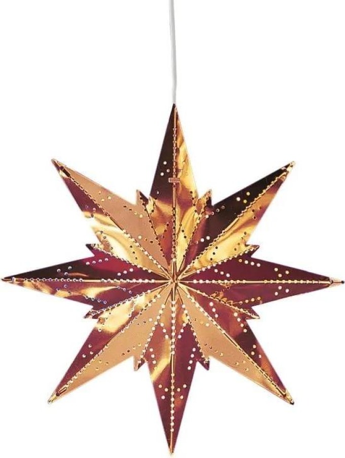 STAR TRADING Plechová svítící hvězda Copper Mini, měděná barva, kov