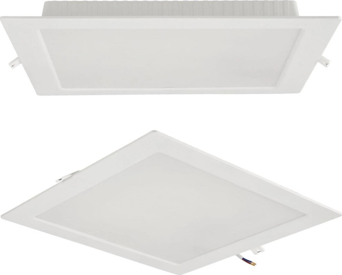 BERGE Čtvercový LED panel zapuštěný bílý - 24W - PC - neutrální bílá