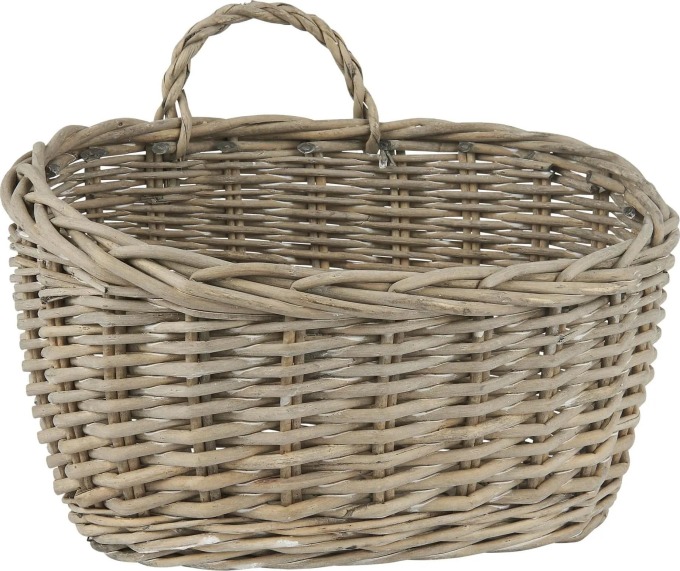 IB LAURSEN Proutěný závěsný košík Willow Basket, šedá barva, přírodní barva, proutí