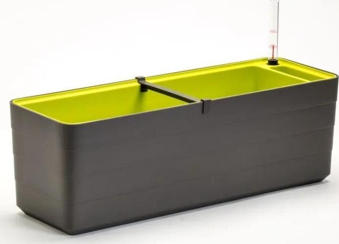 Samozavlažovací truhlík Berberis antracitová + zelená 80 cm - moderní design pro pěstování rostlin na oknech, balkónech a terasách