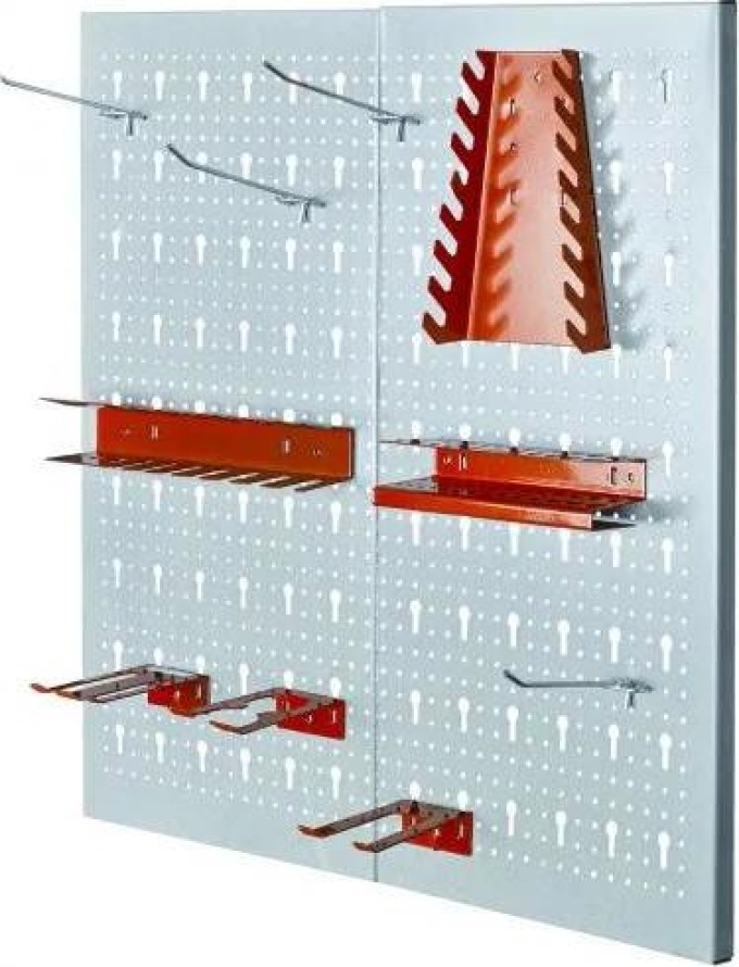 Stěna na nářadí 600x600 mm - ŠEDÁ, která vám umožní organizovat práci a ušetřit cenné místo na pracovním stole