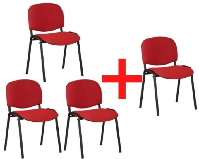 Konferenční židle VIVA 3+1 ZDARMA, červená