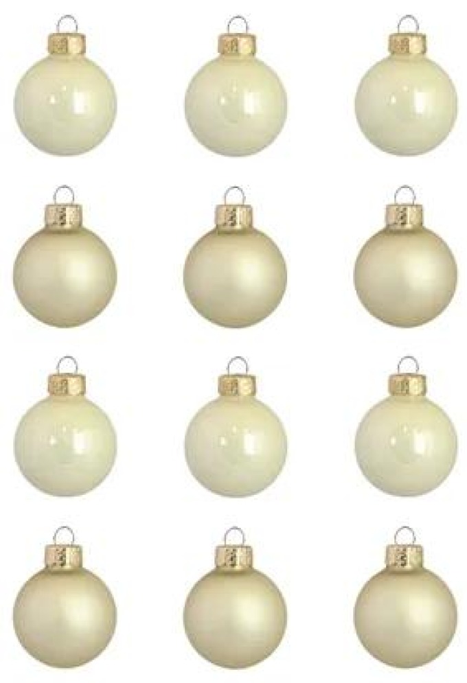 Set vánočních ozdob v krémové a zlaté barvě