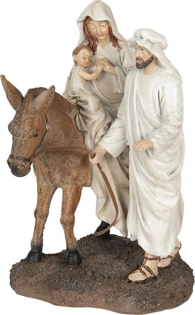 Socha Svaté rodiny Marie, Josefa a Ježíška v patině značky Clayre Eef pro betlém