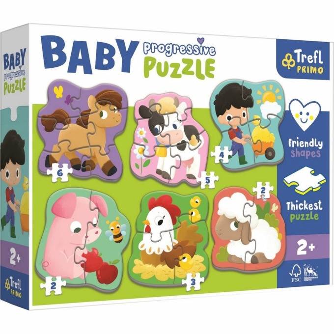 Trefl Baby puzzle Farma, 6v1 (2-6 dílků)