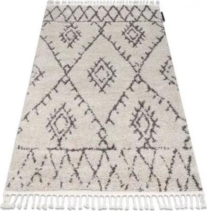 koberec BERBER FEZ GO535, krémovo hnědý střapce, Shaggy velikost 160x220 cm | krásné koberce cz