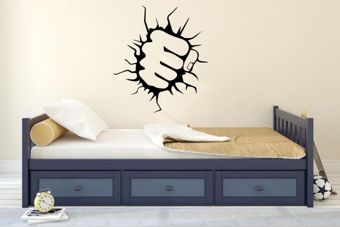 Lepy.cz Samolepka na zeď Hulk - pěst Velikost (šířka x výška): 40x45cm, Barevná varianta: Tmavě modrá