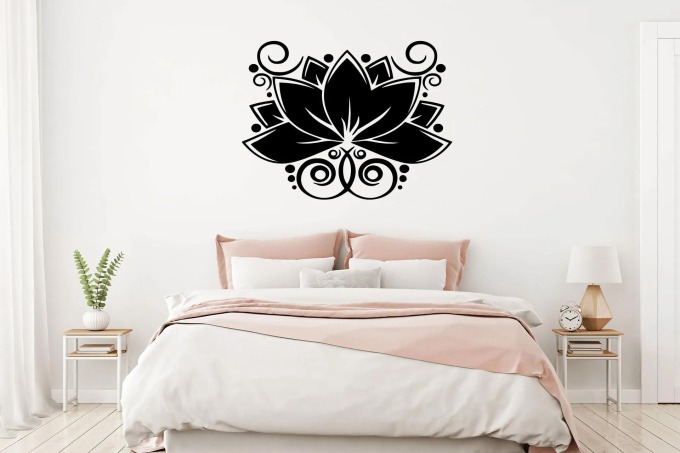 Lepy.cz Samolepka na zeď Květ Lotos Velikost (šířka x výška): l25x94cm, Barevná varianta: Tmavě červená