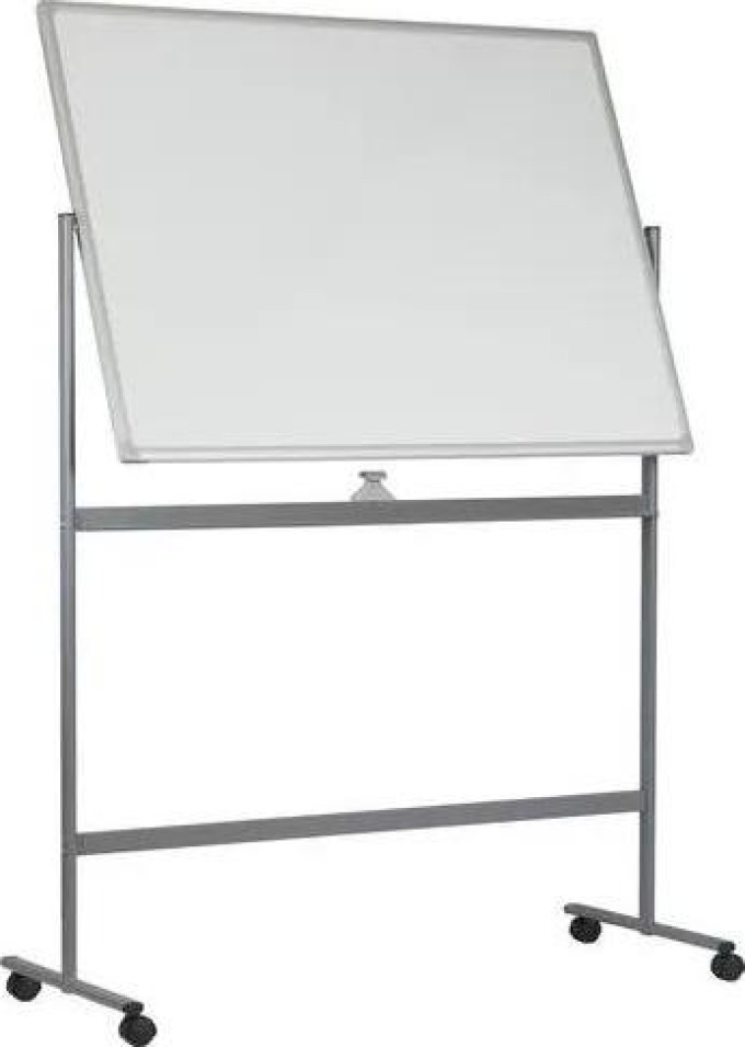 Mobilní bílá magnetická tabule Basic, oboustranná, 90 x 120 cm