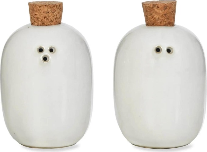 Garden Trading Set solničky a pepřenky Ithaca White, bílá barva, keramika