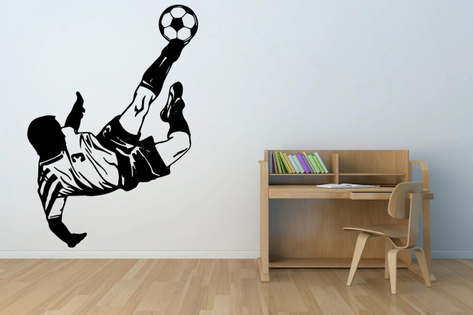 Lepy.cz Samolepka na zeď Fotbalista Velikost (šířka x výška): 84x120cm, Barevná varianta: Světle šedivá